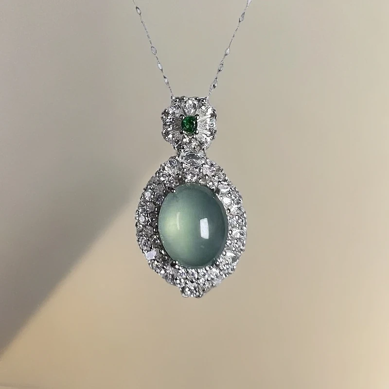 合金吊坠 925银镶嵌时尚手吊坠多样性发其一百搭气质轻奢绿色经典