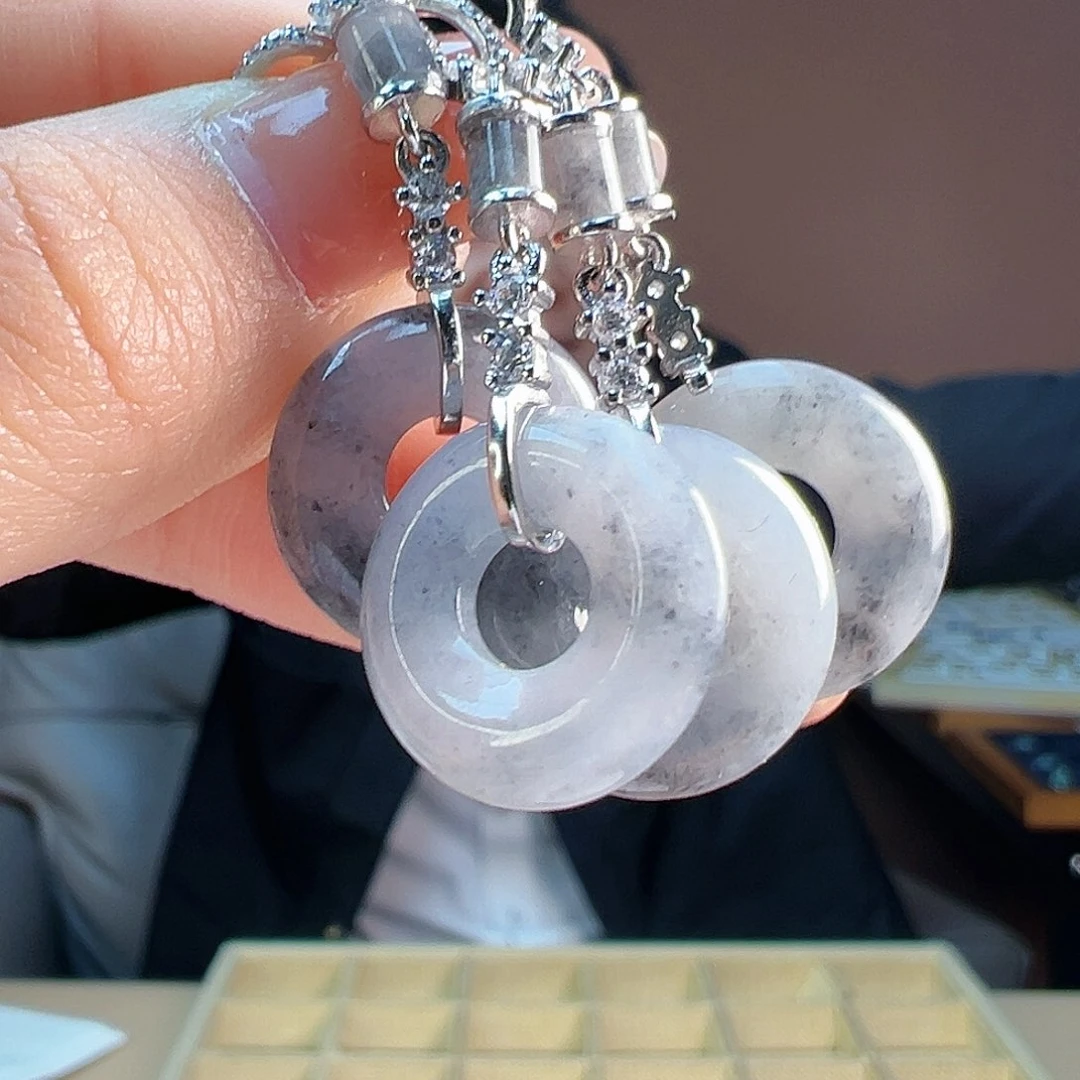 翡翠耳饰银S925镶嵌多样性发货一副