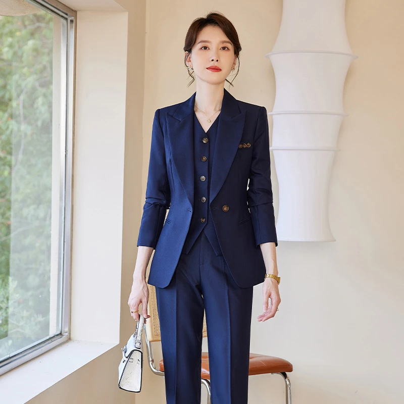 2023新款时尚西装马甲套装女工装高级感职业装正装气质西服三件套