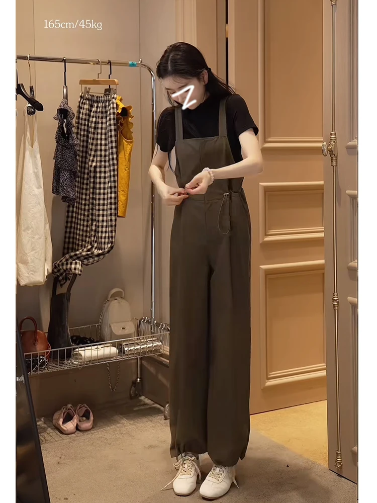 oajer欧纪儿旗舰女装店鸥同款军绿色连体裤女夏季款工装背带裤子