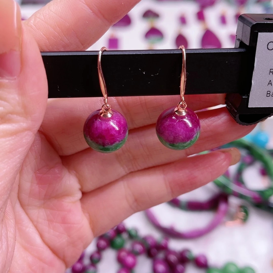 【闪购商品】红宝石耳钩银S925镶嵌