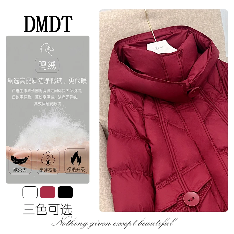 【DMDT潮牌】新品“暖芯”连帽鸭绒显瘦女休闲保暖羽绒服K835
