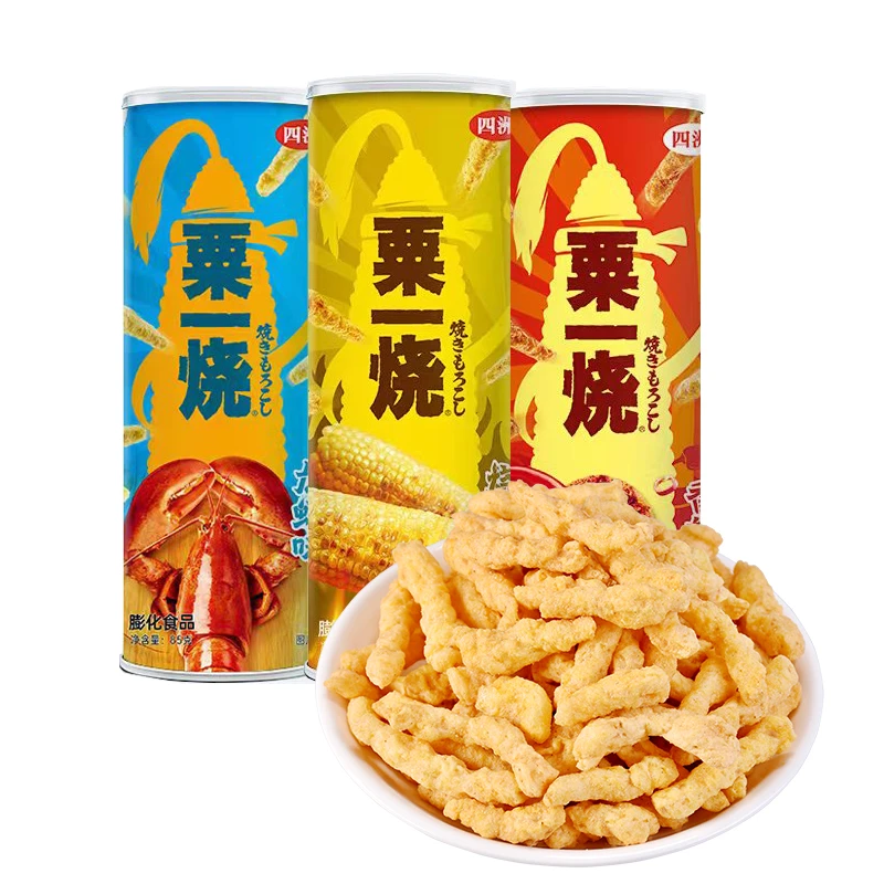 四洲罐装粟一烧/虾条 3罐/组 膨化休闲零食薯片礼包酥脆刷剧神器A