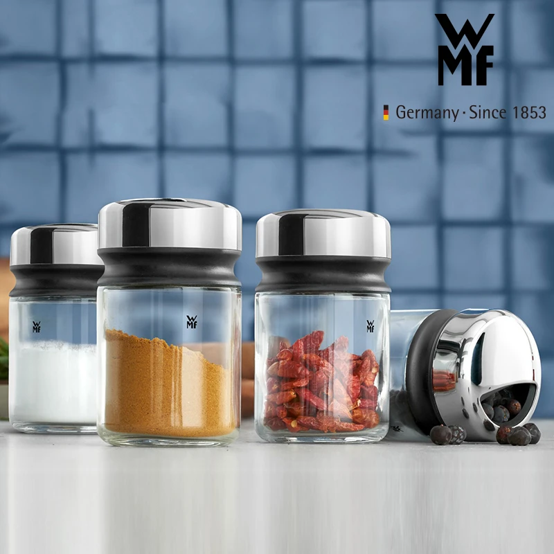 【WMF】德国福腾宝研磨调味瓶盐瓶味精瓶鸡精瓶储存玻璃调味瓶4件套