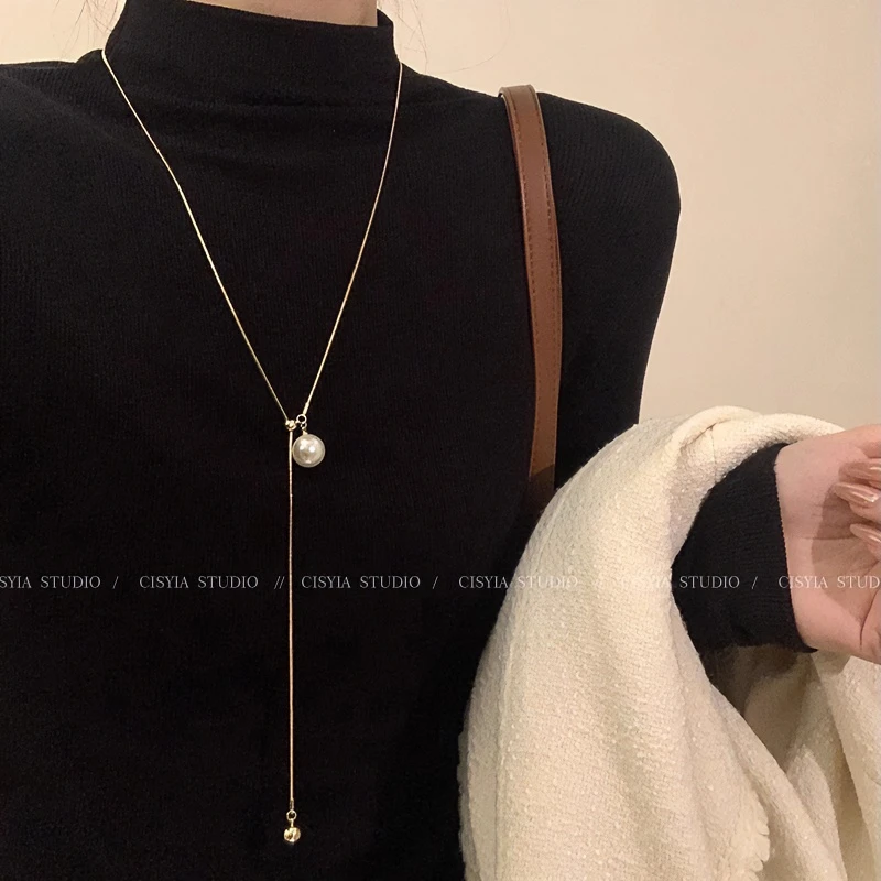 铜项链 长款可调节项链女轻奢小众配饰新款爆款高级感气质毛衣链