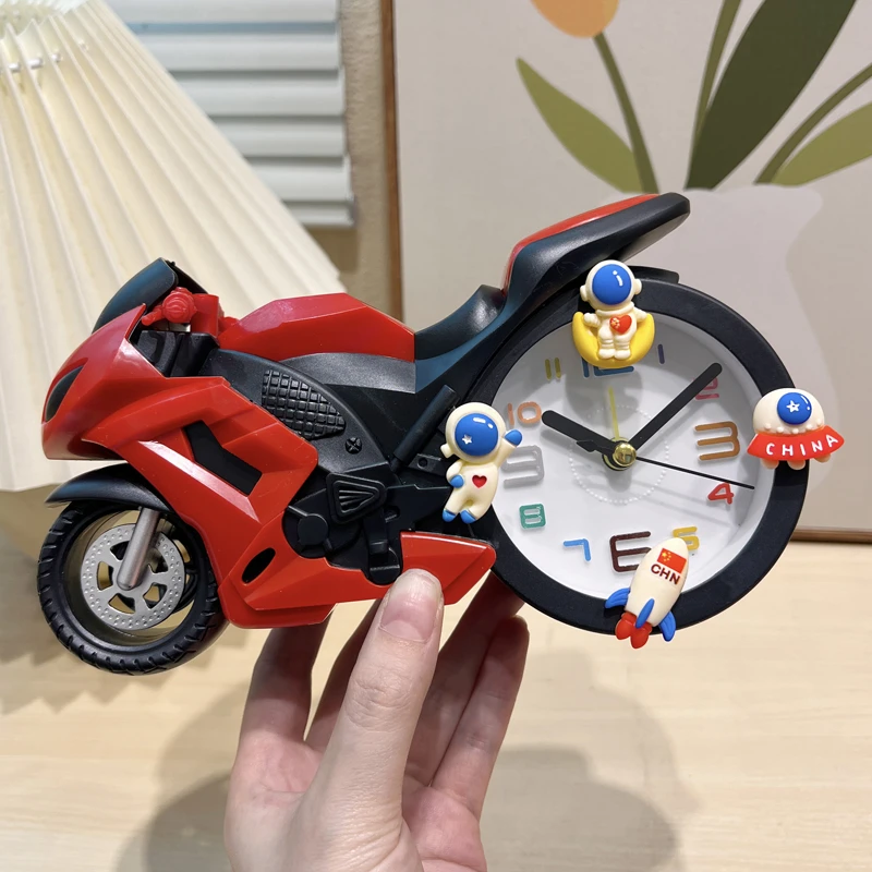 创意机车儿童闹钟炫酷学生懒人时钟强力叫醒闹钟男女孩起床神器