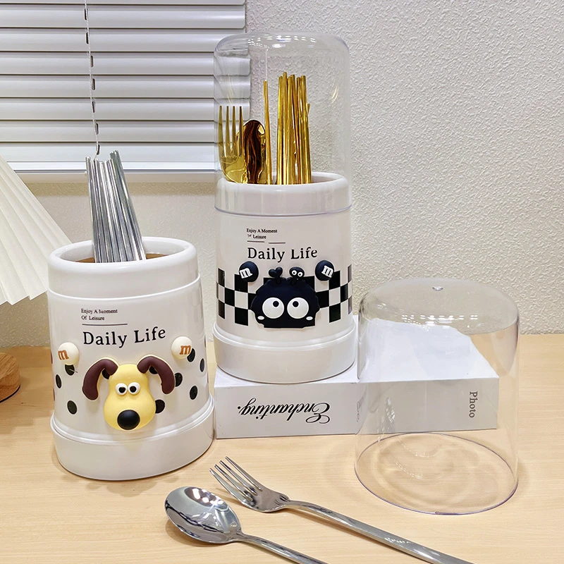 筷子筒沥水台面置物架餐具刀叉一体收纳盒厨房勺子筷子置物收纳架