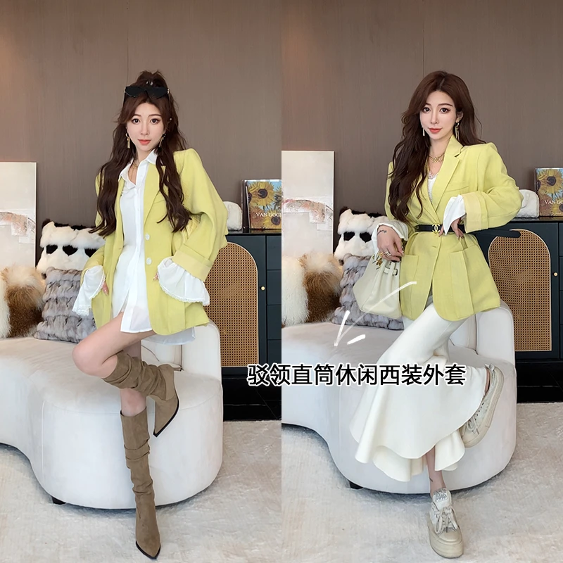 小雨姐姐【埃格西装】设计感宽松休闲肌理感气质显瘦西装外套女新