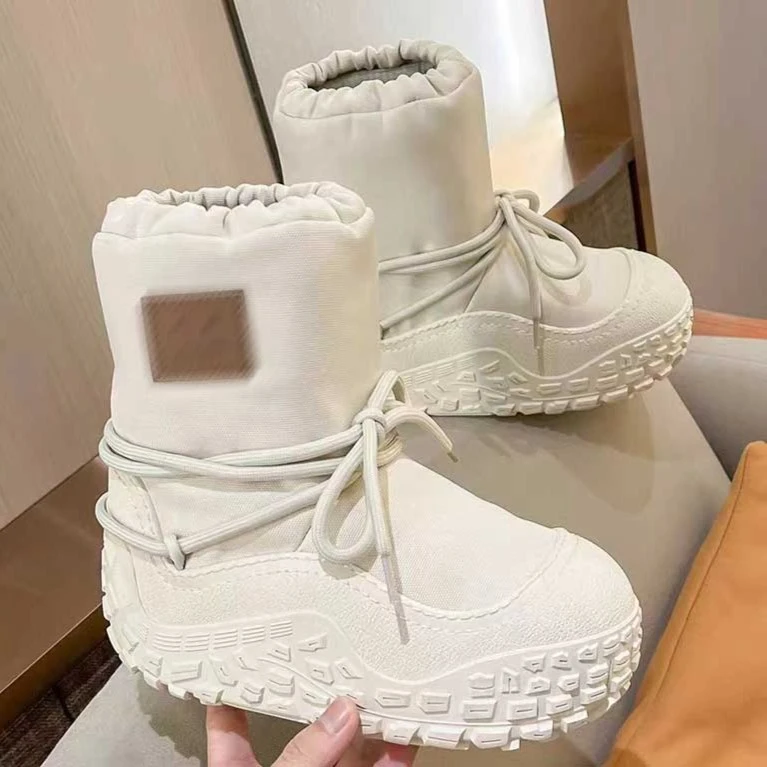 小雨姐姐新款【雪地泡芙靴】时尚设计感防水加棉厚底雪地靴保暖棉靴