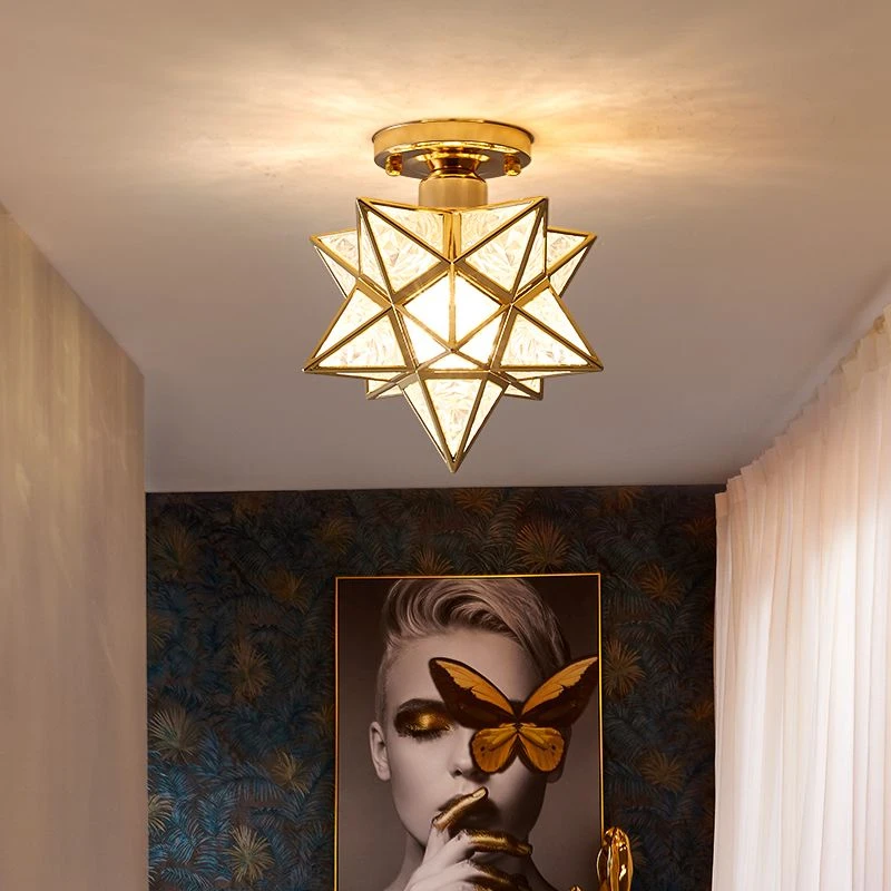 北欧水晶吸顶灯走廊走廊灯玄关门厅阳台卧室灯现代简约灯具试衣间