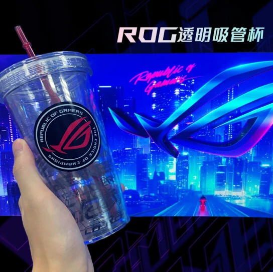ROG限量版  透明双层吸管杯