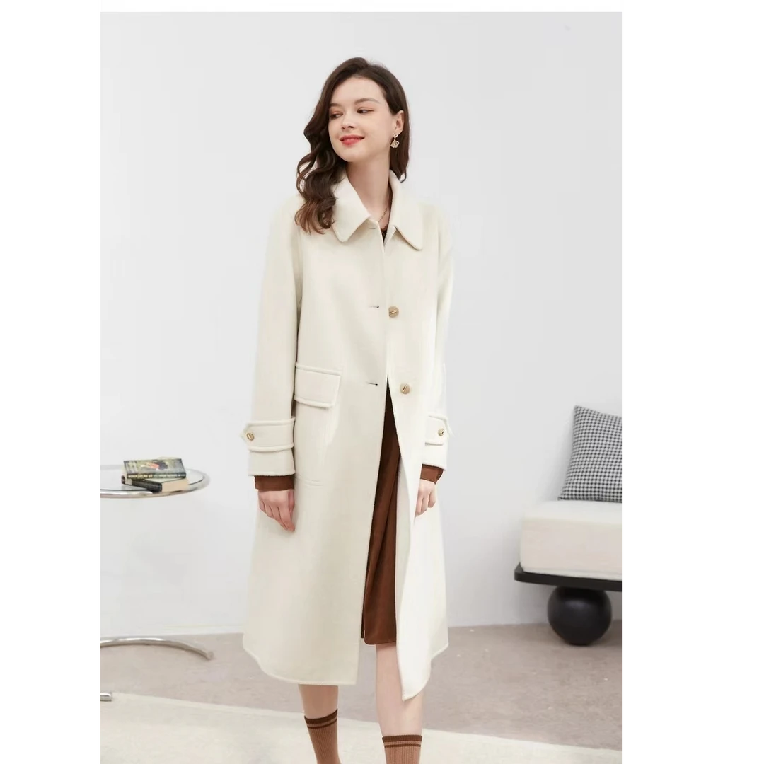 MENGZI/梦兹上新 2024秋冬新款上市毛呢大衣 设计师韩版轻奢时尚