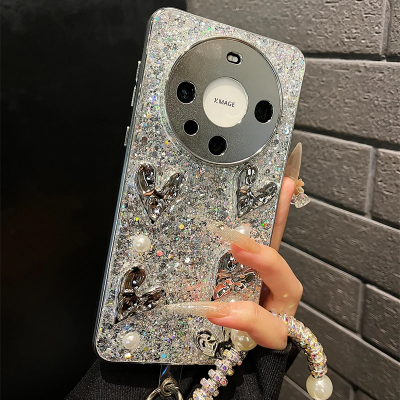 适用苹果15华为mate60镜面新款p60防摔网红软壳nova9硅胶荣耀90壳