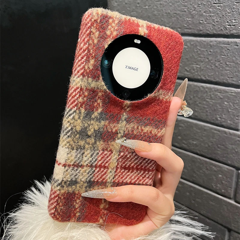 适用华为mate50e手机壳苹果15promax女款个性秋冬款网红p60保护套