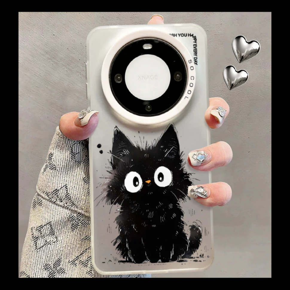 ins风可爱炸毛猫咪适用于华为mate60pro全包新款创意高级感网红