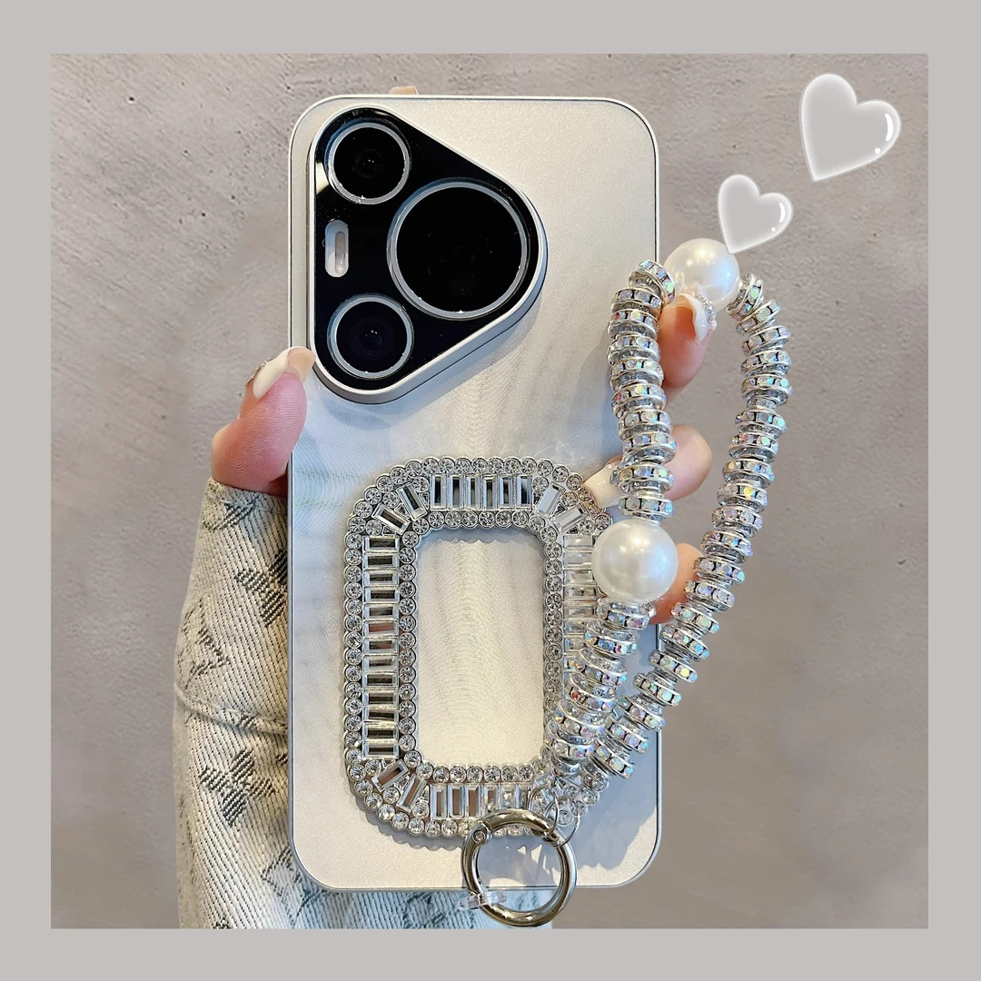 适用华为pura70pro+手机壳pura70Ultra高级感极光水钻方扣奢防摔