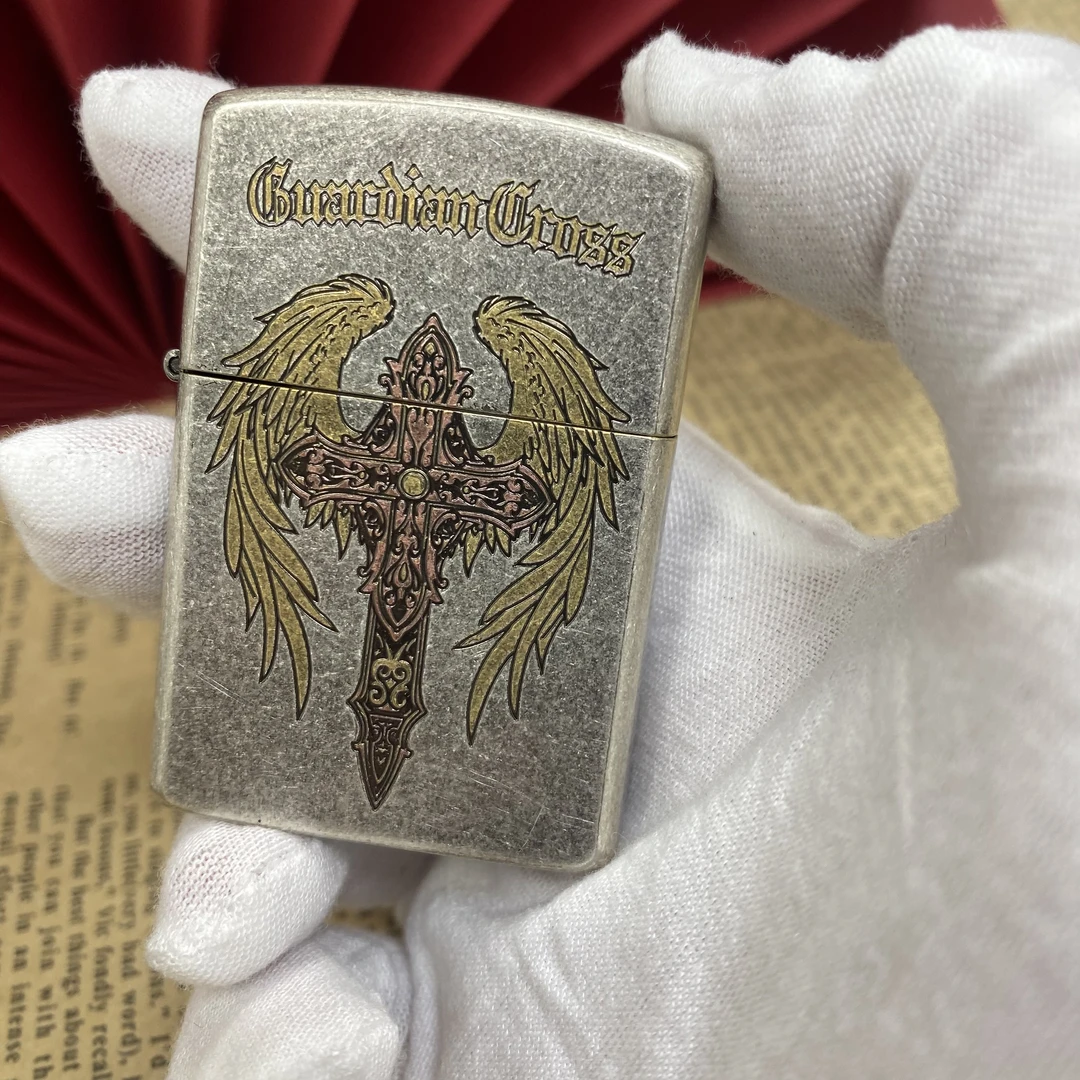 ZORRO佐罗古银彩绘十字煤油打火机送礼个性滚花新款耐磨送礼限量