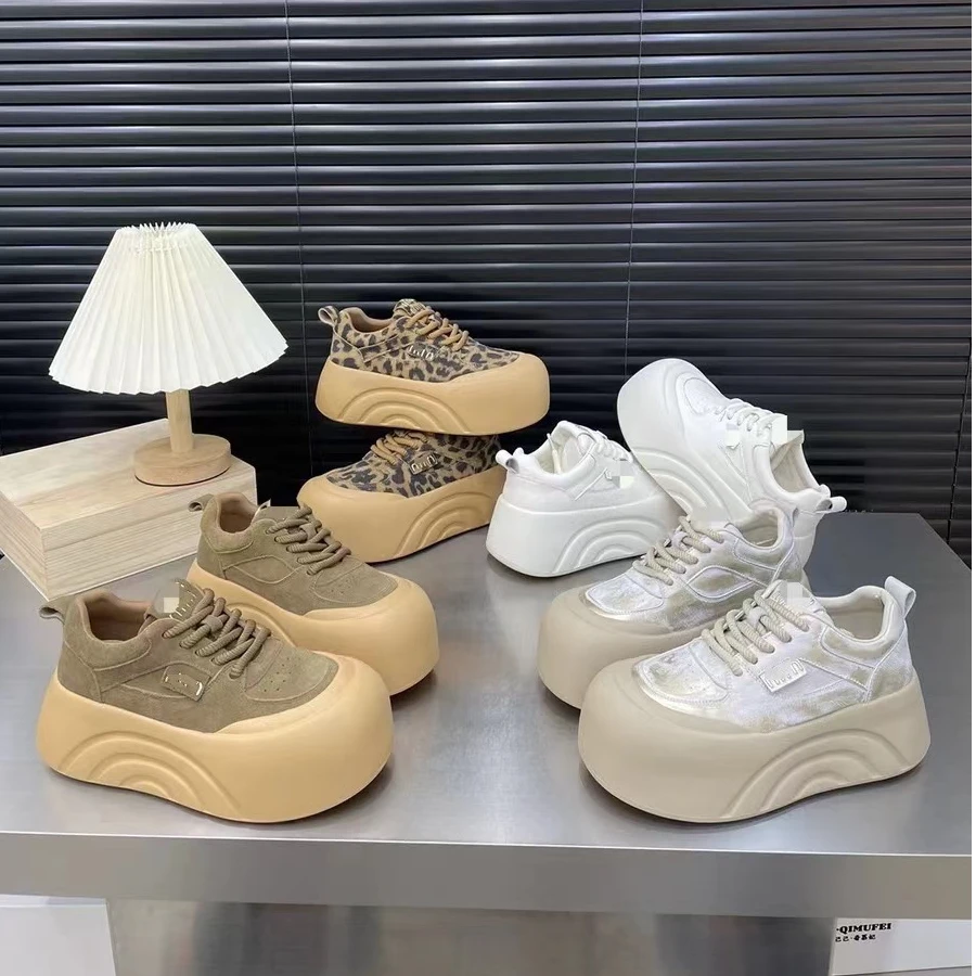 【杨杨】超轻松糕底大头娃娃面包鞋女2024秋季新款休闲百搭增高单鞋