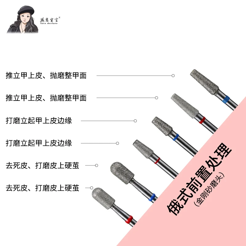热恋宣言美甲打磨机配件前置处理推立甲上皮耐磨不发烫金刚砂磨头