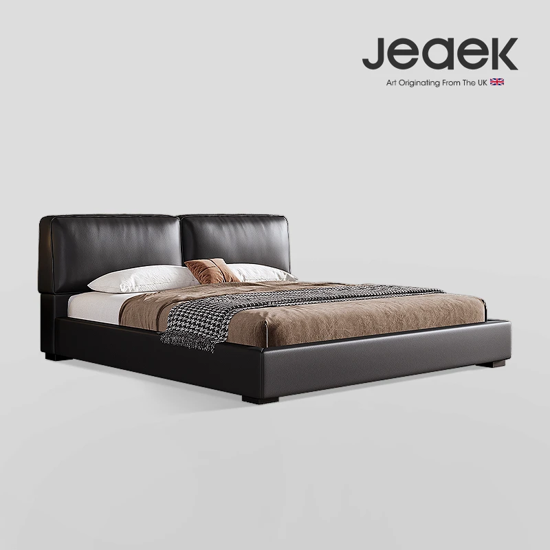 【M&D大黑牛床】现代极简高端真皮床简约主卧大床大气双人床落地床