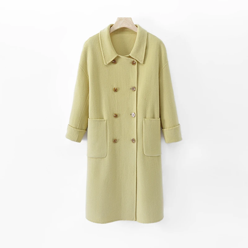 长款毛呢气质时尚休闲长款翻领秋冬冬季XY-CS001