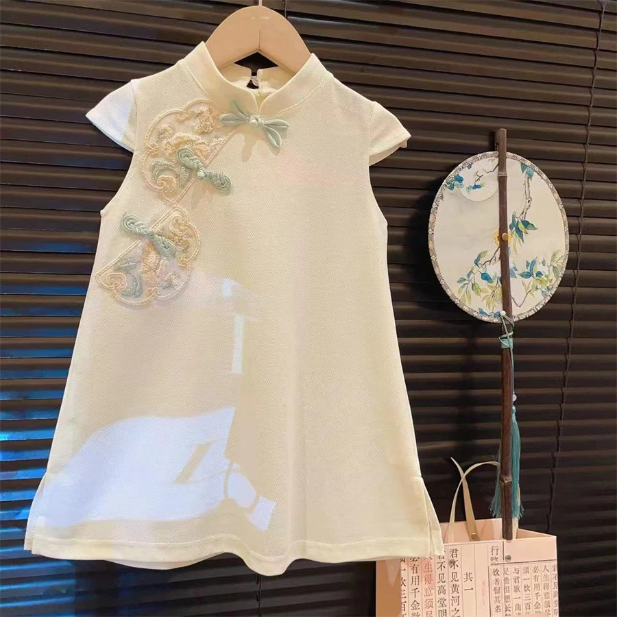 【浠语童装专属】连衣裙国风旗袍夏儿童盘扣背心裙时髦中小童连衣裙