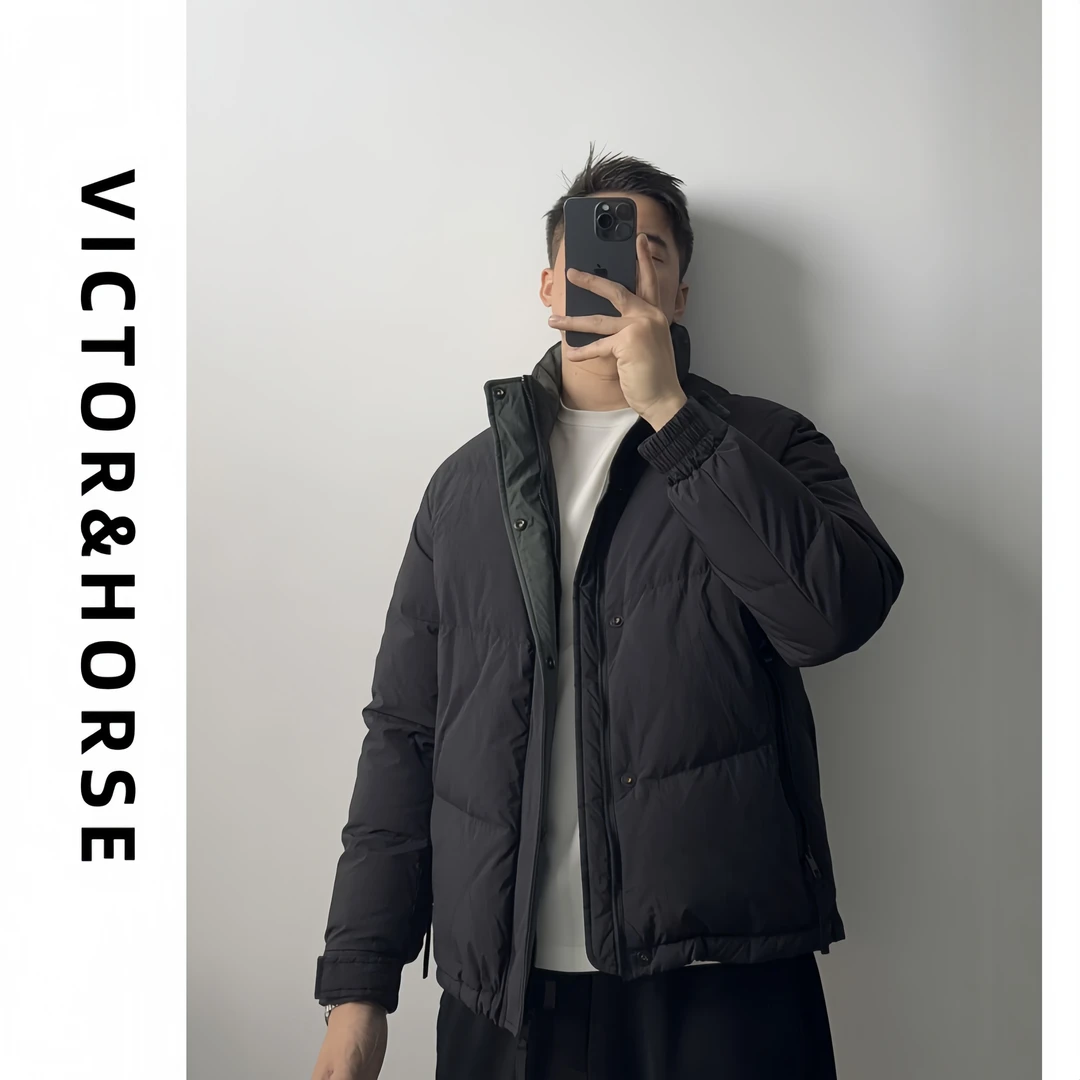 『年终清仓』新款羽绒服立领短款纯色休闲时尚防风保暖外套2428