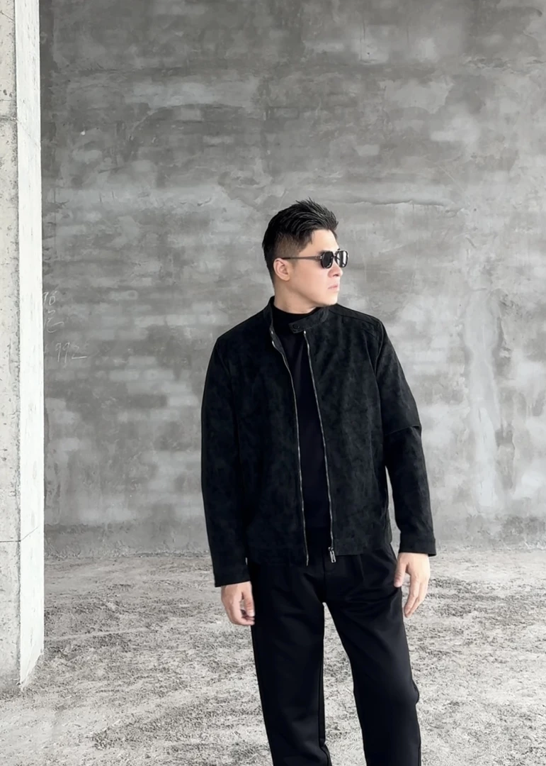 『年终清仓』男士绒感雾面新款软皮立领加绒皮衣外套时尚男款#9003