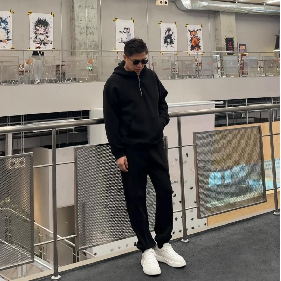 V&H『加厚套装』春秋新款运动休闲软糯舒适雪尼绒套装连帽卫衣裤子