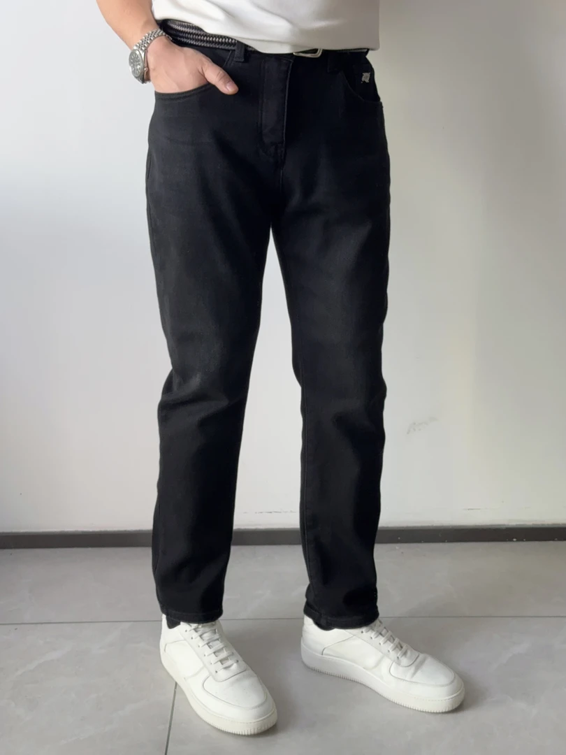 『年终清仓』简约百搭加绒加厚重工水洗软牛仔裤小直筒百搭#15015