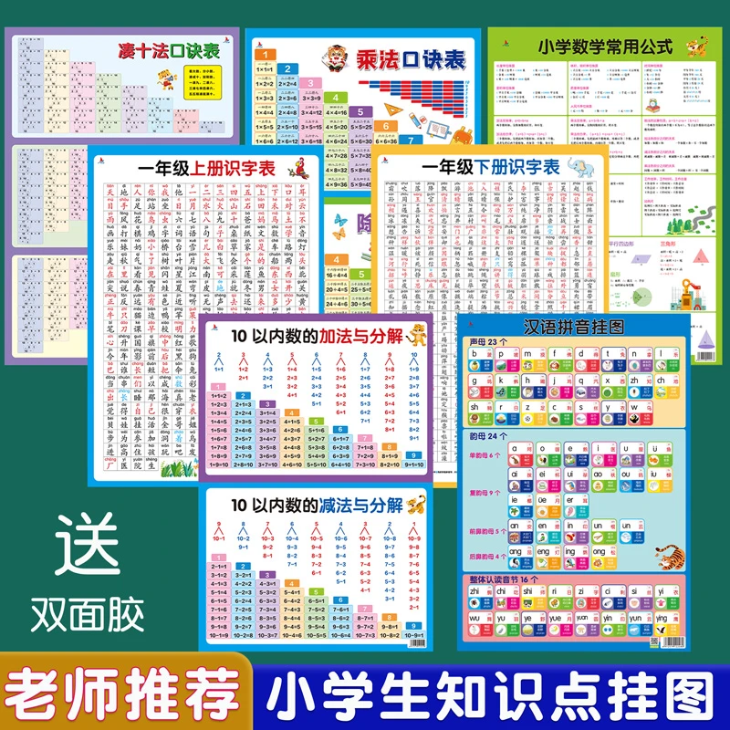 学习挂图幼小衔接11张全套小学必备启蒙神器幼升小基础知识识字表
