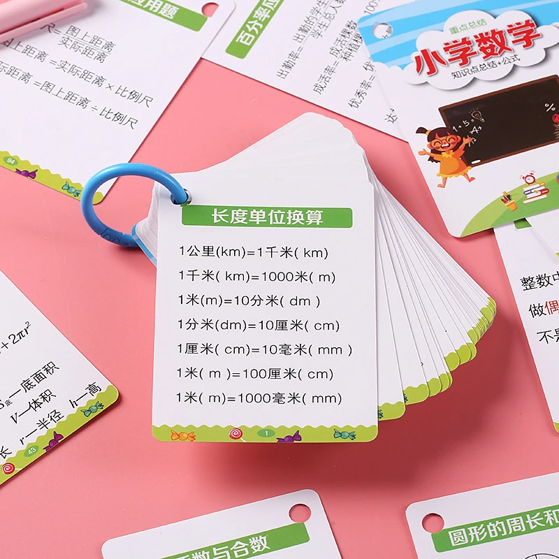 小学数学公式大全卡片1一6年级基础知识点定律计算法则记忆手卡