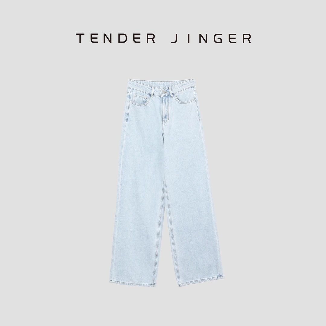 Tender Jinger【专柜】2024春女士中高腰休闲浅蓝牛仔裤子T42RM976R