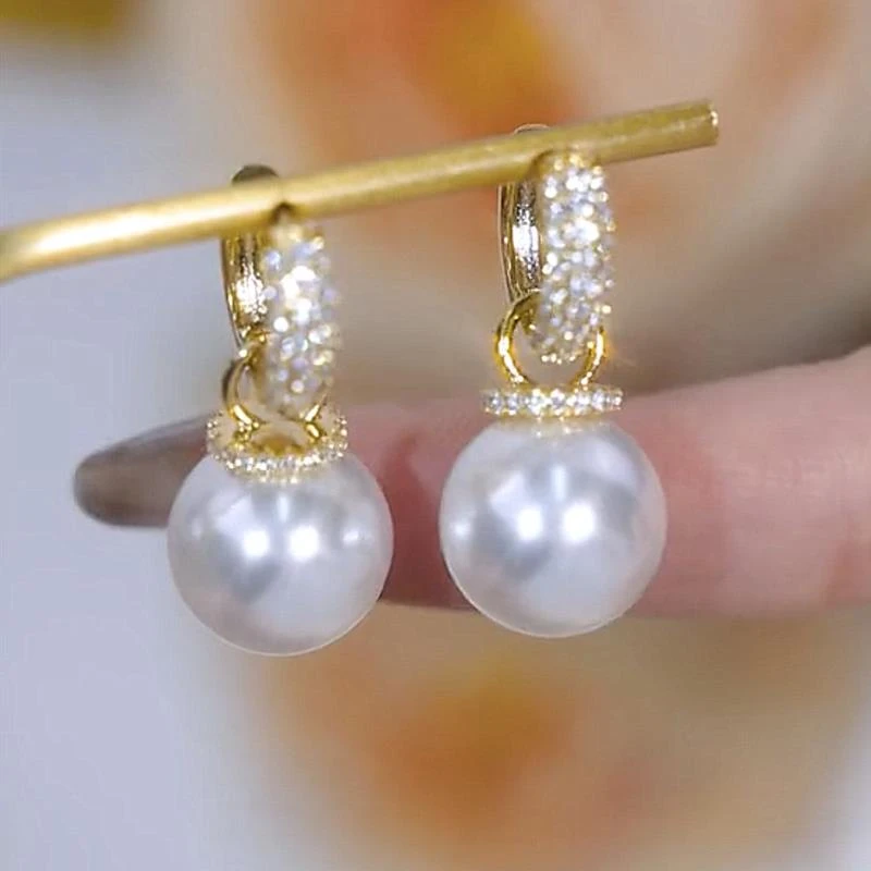 925银耳饰韩精致微镶两戴仿珍珠锆石耳扣气质时尚轻奢大气优雅高