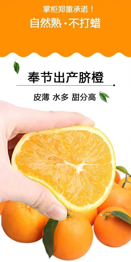 奉节脐橙纽荷尔福本新鲜水果当季橙子现摘10斤家庭