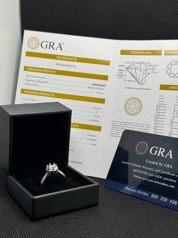 ifunme大莫桑戒指D色时尚简约大气奢华求婚情侣带工艺