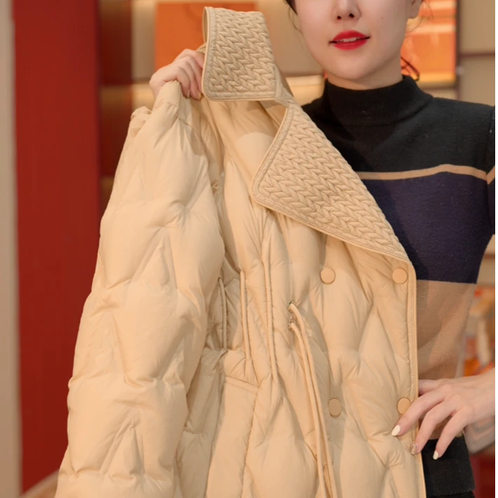 麦穗领直充羽绒服