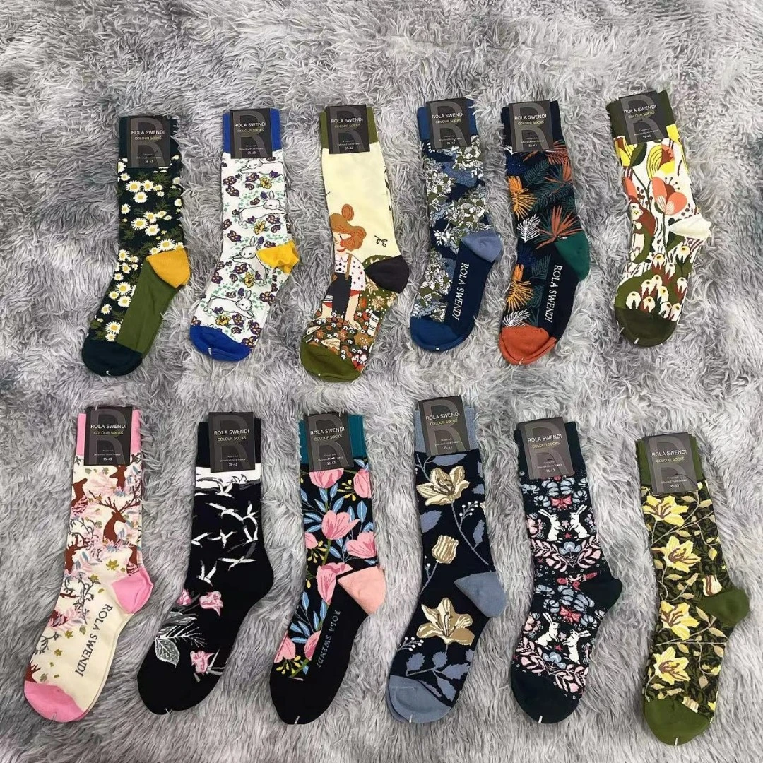 柠檬家（101-200）Ins风高腰AB彩袜潮袜12.15午场（35-43码脚）