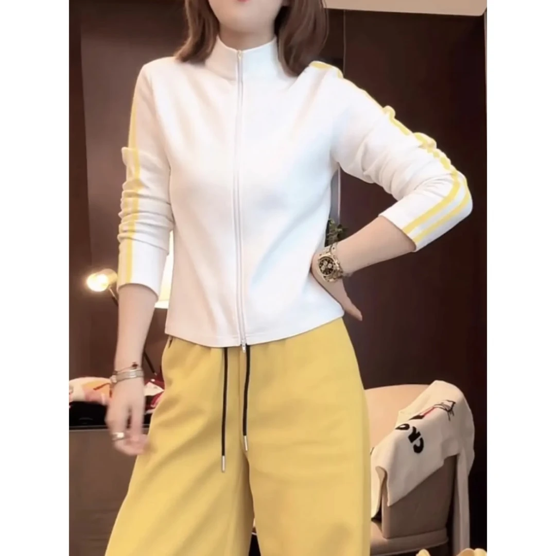 韩版秋季新款双杠外套女短款气质时尚修身显瘦洋气休闲百搭上衣