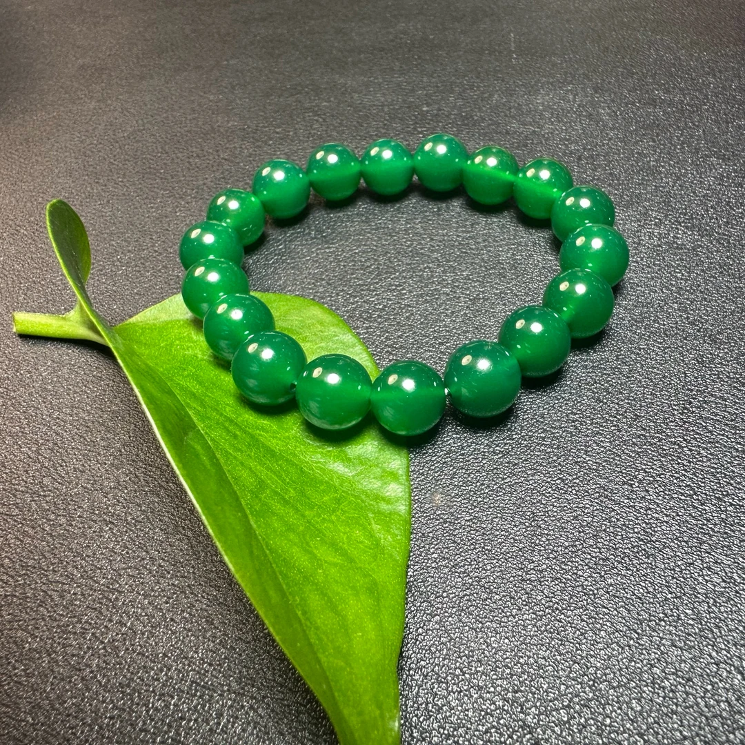 YS017【福佑多】翠柳金丝绿 绿玛瑙手串 卡10 多样性发货 拍一发一
