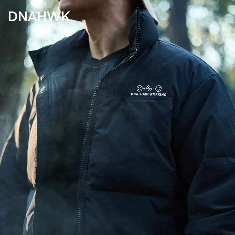 DNAHWK户外男士防风防水羽绒服秋冬外套立领连帽登山保暖休闲潮流