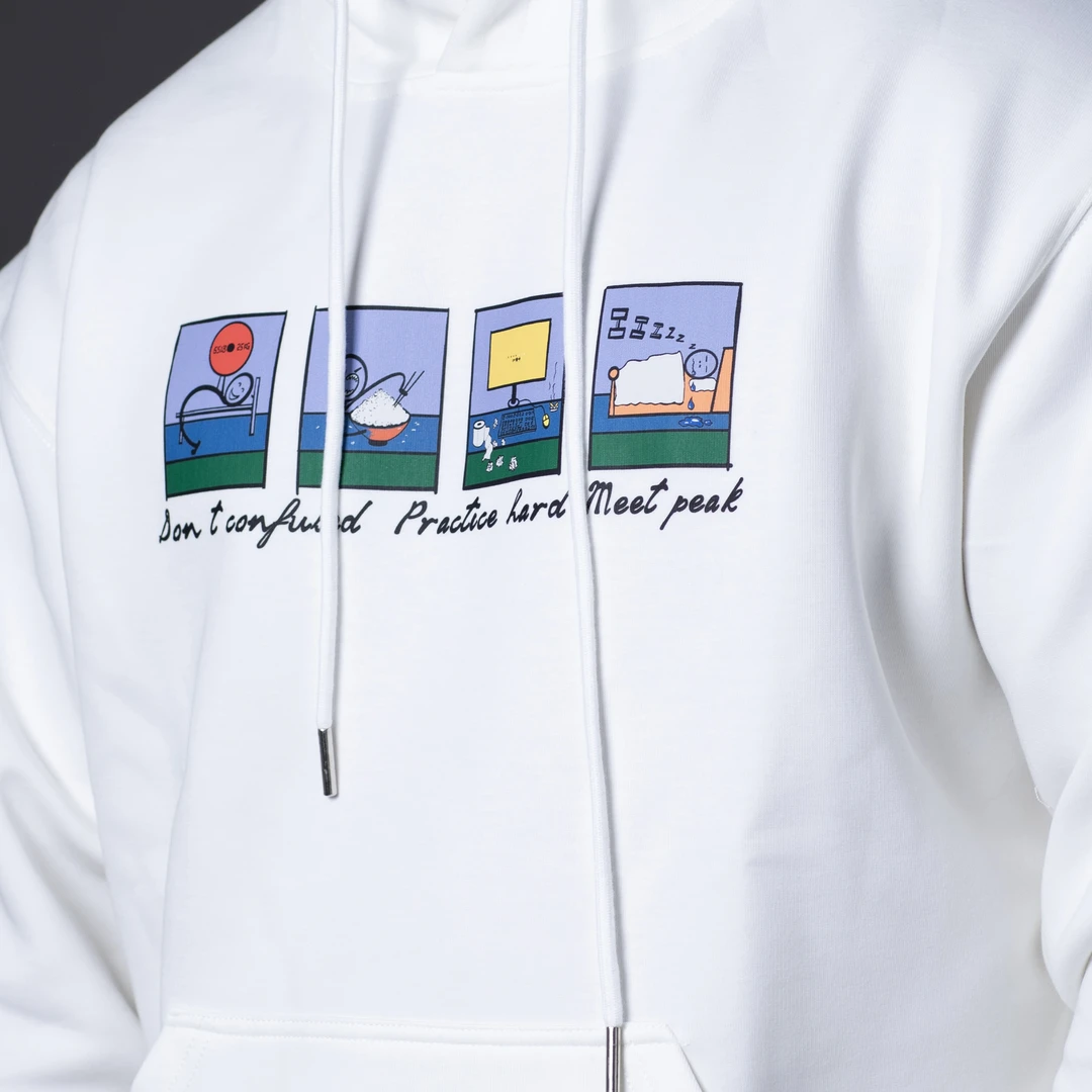 DNAHWK原创吃睡练趣味手绘春款设计师重磅潮运动健身男连帽春卫衣