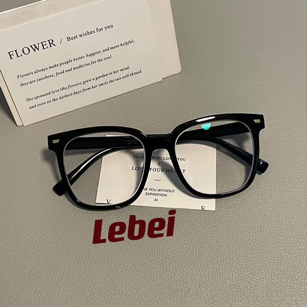 断货高冷黑！亮女温柔小众复古方框防早恋素颜防蓝光平光眼镜学生