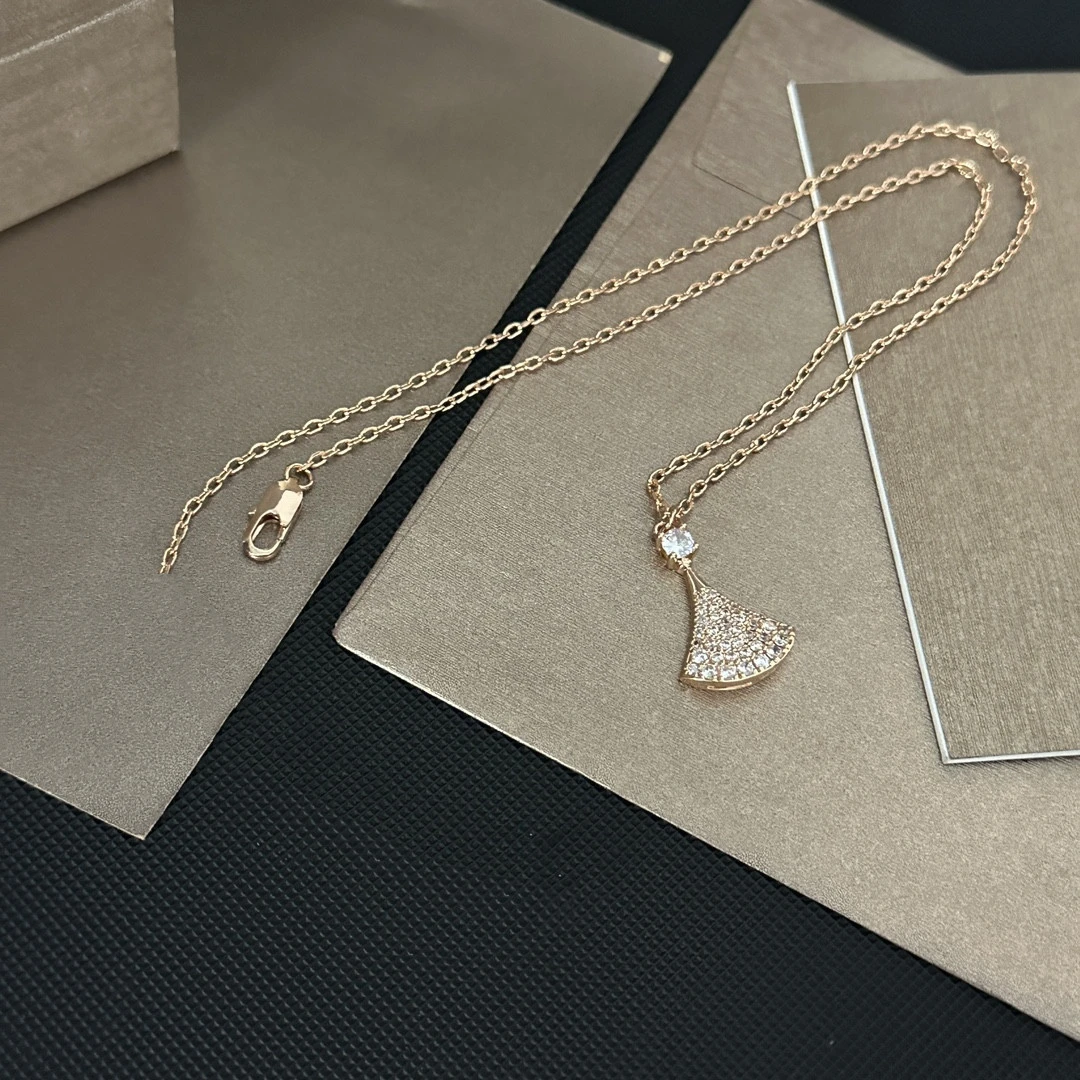 铜合金项链 YA233香槟扇子满砖项链