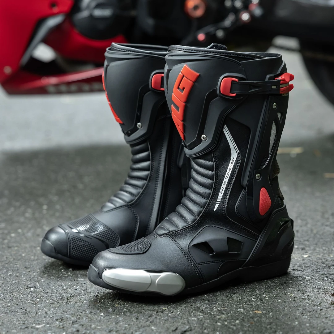 AUGI摩托车骑行靴拉力靴机车防摔鞋骑士竞赛公路赛车鞋男四季AR1