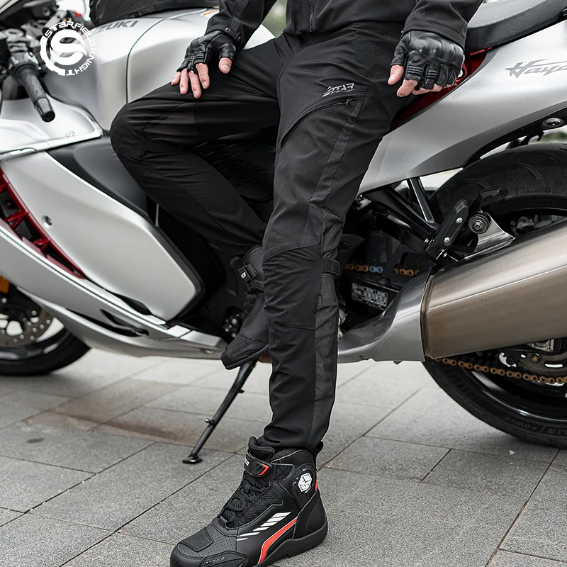 星空骑士摩托车骑行裤夏季透气舒适速干骑行裤网眼通风透气防摔