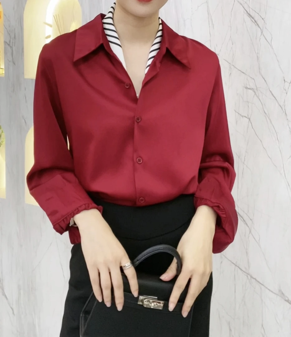 古蒂歌品牌- 轻奢气质通勤衬衫2025夏长袖休闲百搭设计感白衬衣