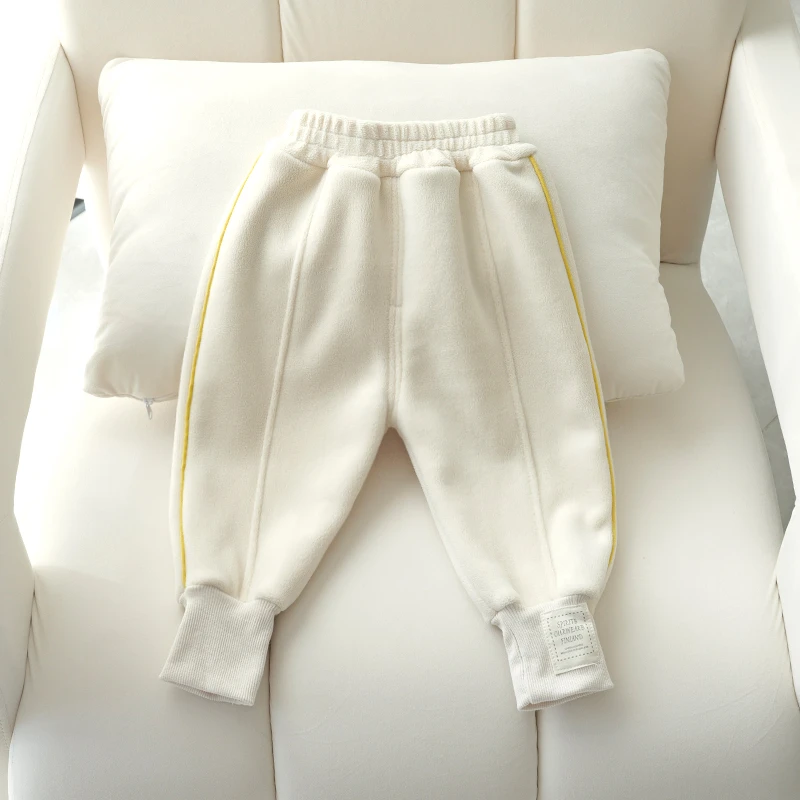 简约双面加绒加厚卫裤长裤小童儿童裤童装运动裤子宝宝洋气