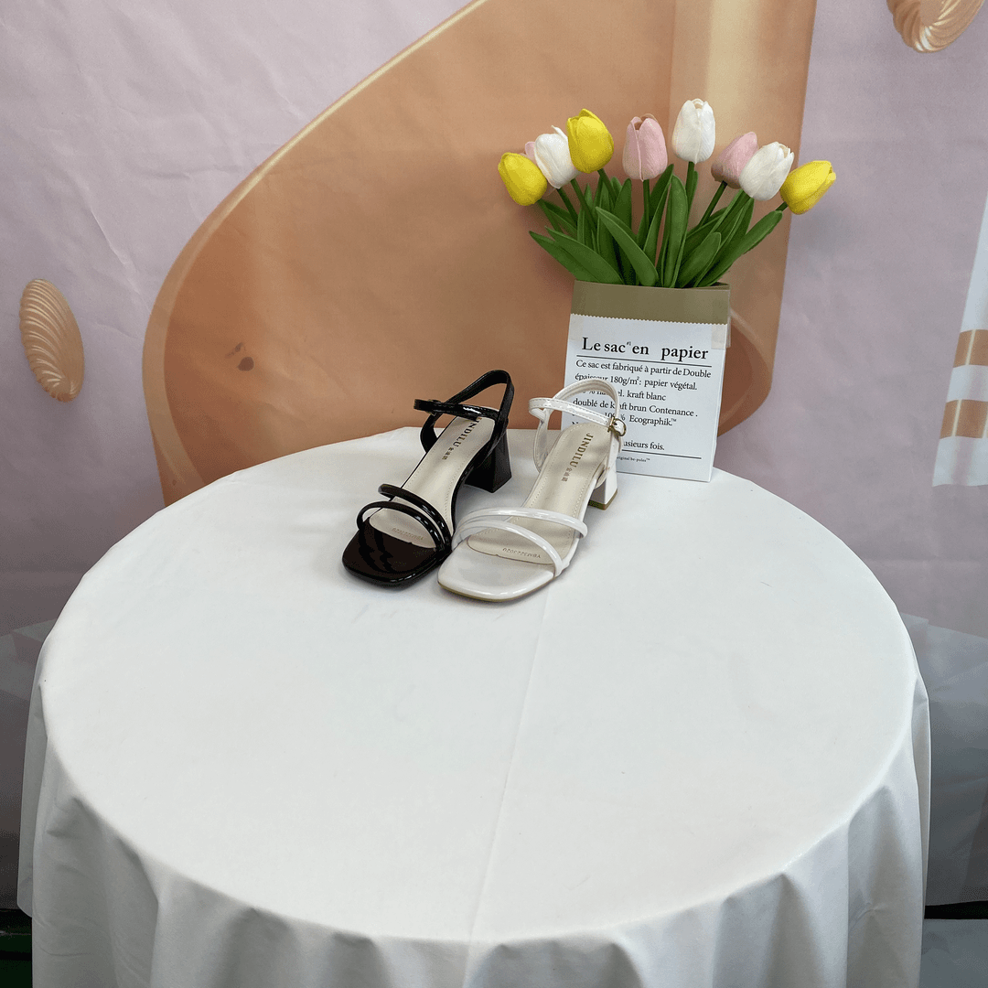 223020夏季新款经典百搭粗跟凉鞋F