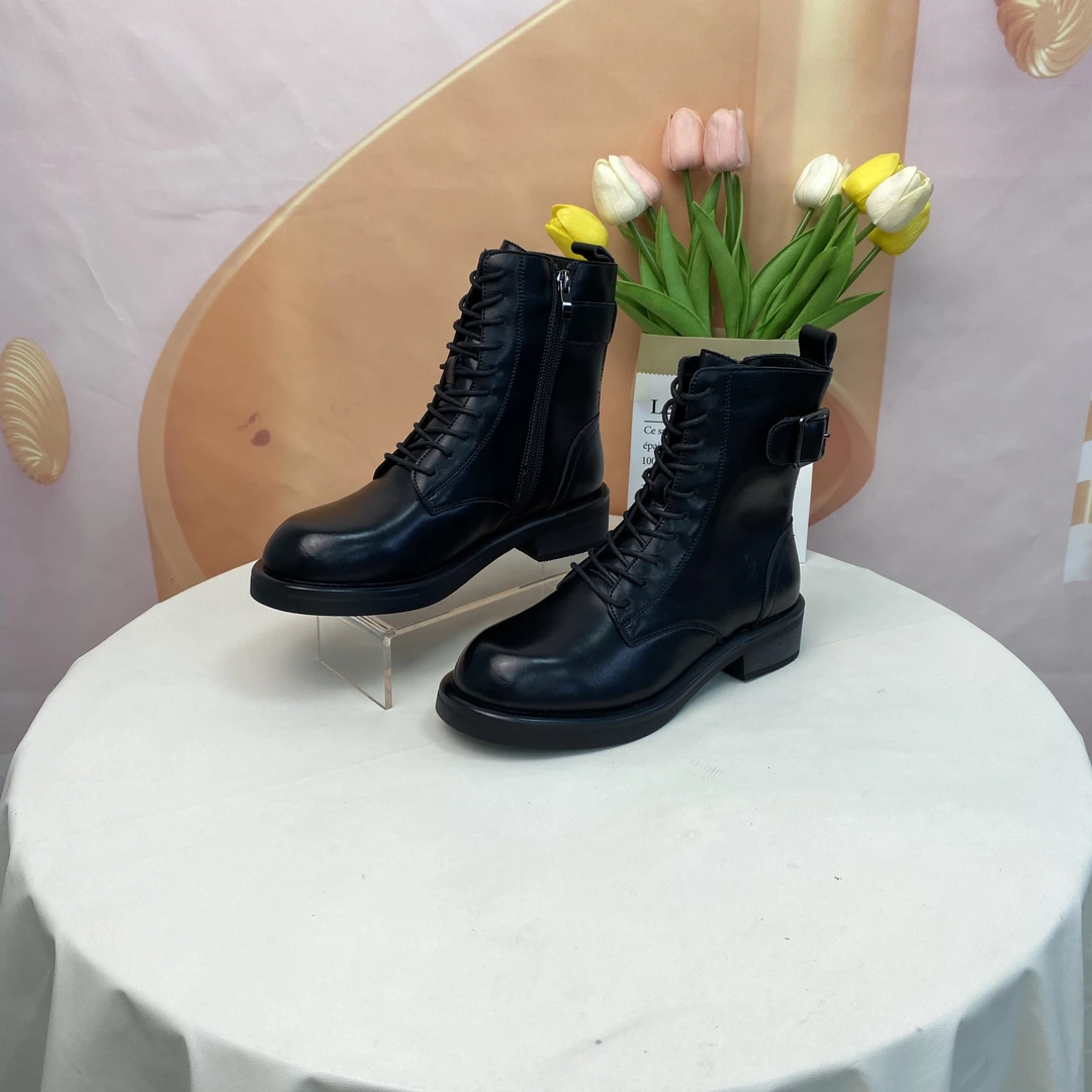 883-1时尚百搭休闲英伦风加绒马丁靴F